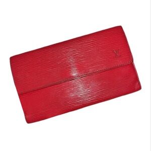 Louis Vuitton red Epi Sarah Wallet